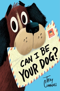 A brown dog holds an envelope in its mouth. 