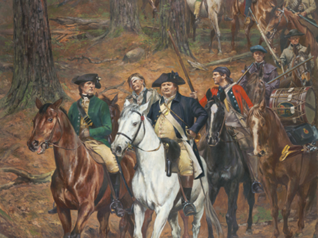 Painting of Benjamin Cleveland on horseback