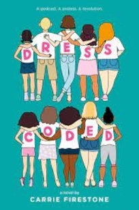 Girls of different races and shapes stand together with the letters of the title on the back of their white shirts. 