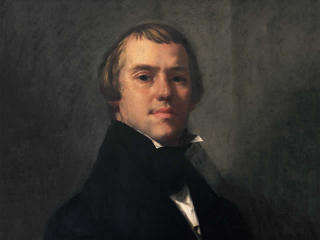 Self portrait in oil of William Harrison Scarborough.