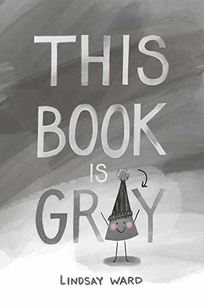 A gray book with a gray triangle wearing a winter hat