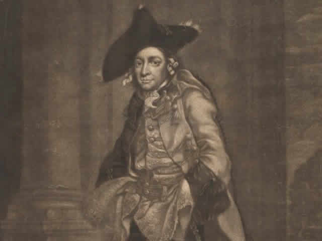 A man dressed in colonial clothing.