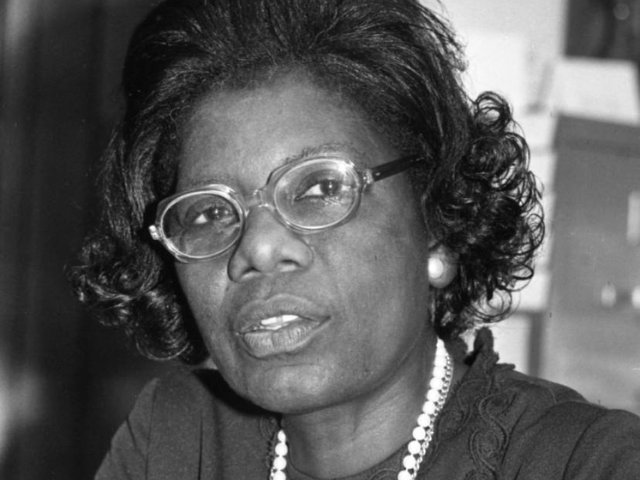 Black and white photograph of Fannie Adams