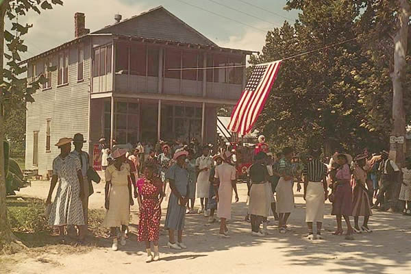 A Fourth of July celebration. St. Helena Island, South Carolina. (The building today houses the Gullah Grub restaurant.)